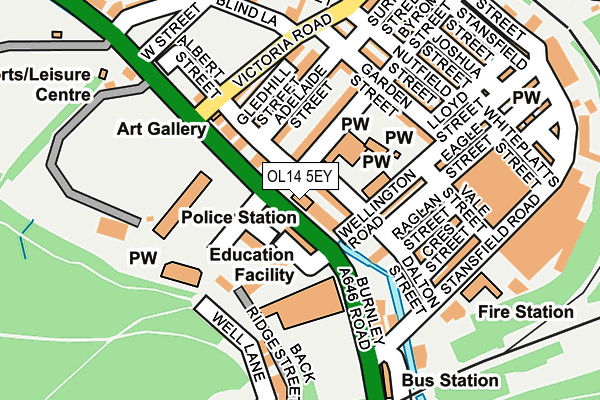 OL14 5EY map - OS OpenMap – Local (Ordnance Survey)