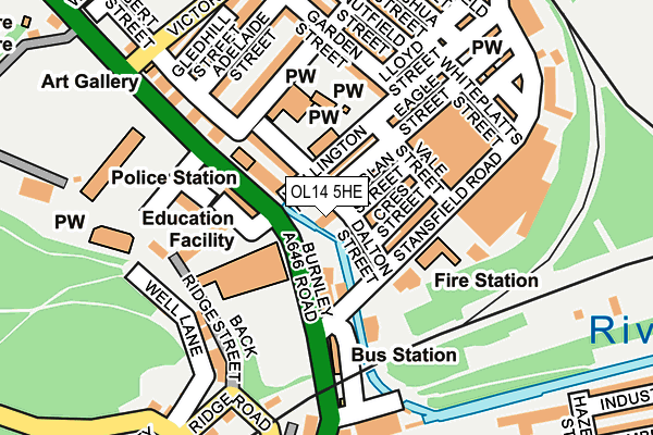 OL14 5HE map - OS OpenMap – Local (Ordnance Survey)