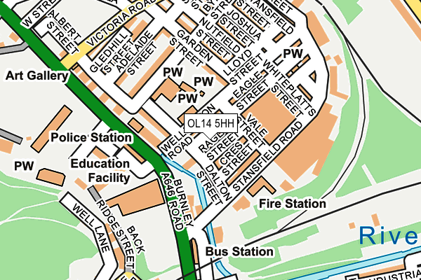 OL14 5HH map - OS OpenMap – Local (Ordnance Survey)