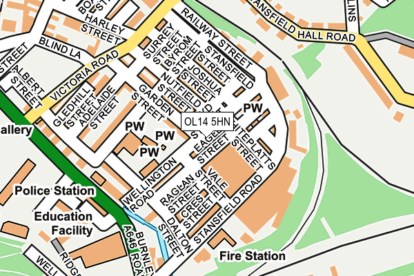 OL14 5HN map - OS OpenMap – Local (Ordnance Survey)