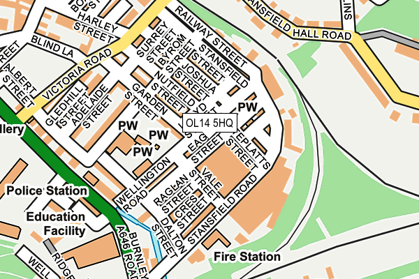 OL14 5HQ map - OS OpenMap – Local (Ordnance Survey)