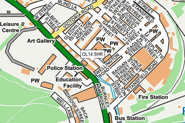 OL14 5HR map - OS OpenMap – Local (Ordnance Survey)