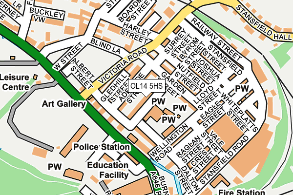 OL14 5HS map - OS OpenMap – Local (Ordnance Survey)