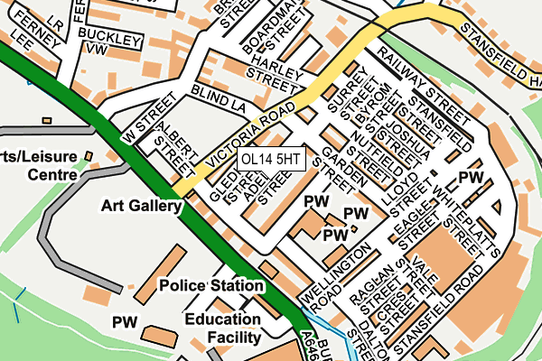 OL14 5HT map - OS OpenMap – Local (Ordnance Survey)