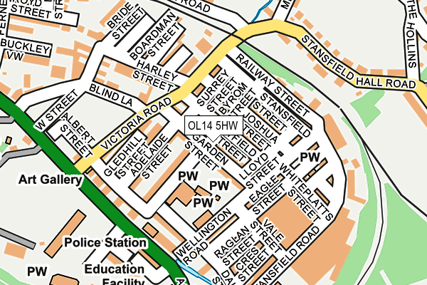 OL14 5HW map - OS OpenMap – Local (Ordnance Survey)