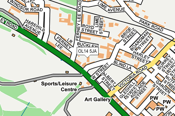 OL14 5JA map - OS OpenMap – Local (Ordnance Survey)