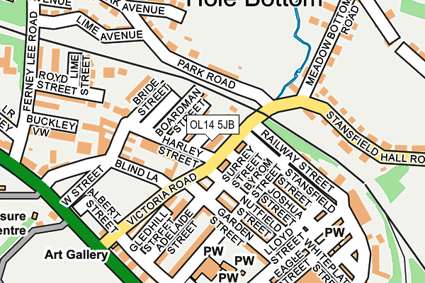 OL14 5JB map - OS OpenMap – Local (Ordnance Survey)