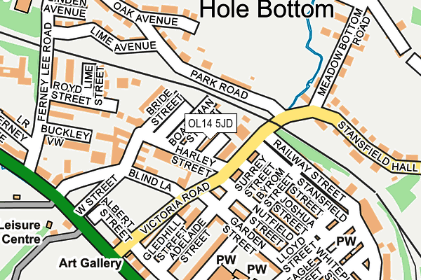 OL14 5JD map - OS OpenMap – Local (Ordnance Survey)