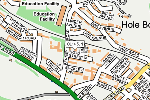 OL14 5JN map - OS OpenMap – Local (Ordnance Survey)