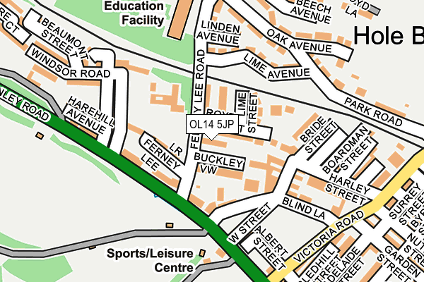 OL14 5JP map - OS OpenMap – Local (Ordnance Survey)