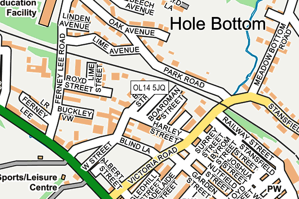 OL14 5JQ map - OS OpenMap – Local (Ordnance Survey)