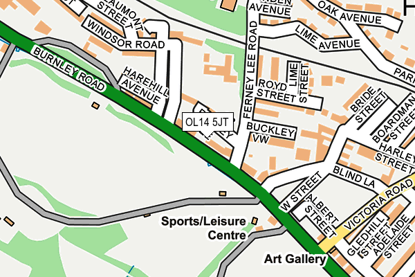 OL14 5JT map - OS OpenMap – Local (Ordnance Survey)