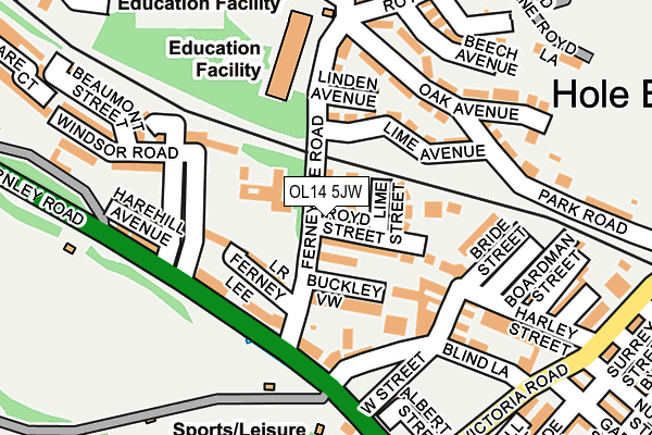 OL14 5JW map - OS OpenMap – Local (Ordnance Survey)