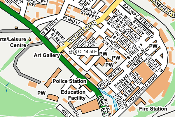 OL14 5LE map - OS OpenMap – Local (Ordnance Survey)