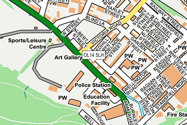 OL14 5LH map - OS OpenMap – Local (Ordnance Survey)