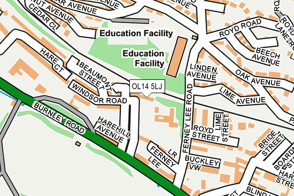 OL14 5LJ map - OS OpenMap – Local (Ordnance Survey)