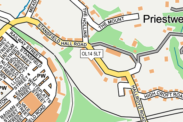 OL14 5LT map - OS OpenMap – Local (Ordnance Survey)