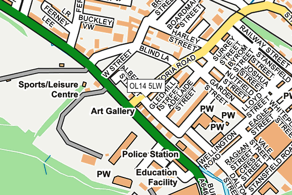 OL14 5LW map - OS OpenMap – Local (Ordnance Survey)