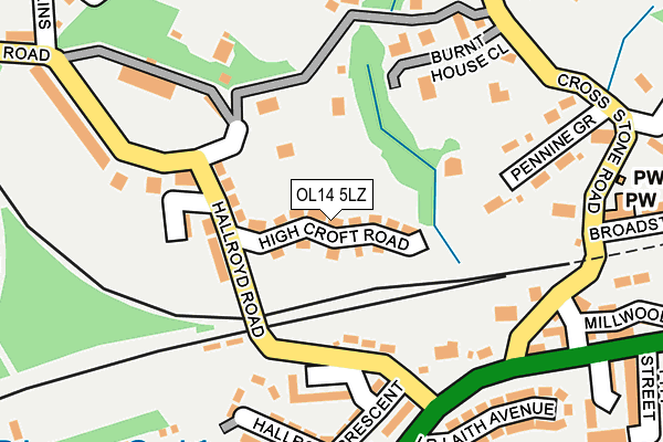 OL14 5LZ map - OS OpenMap – Local (Ordnance Survey)