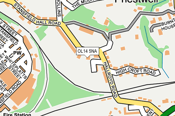 OL14 5NA map - OS OpenMap – Local (Ordnance Survey)