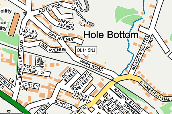 OL14 5NJ map - OS OpenMap – Local (Ordnance Survey)