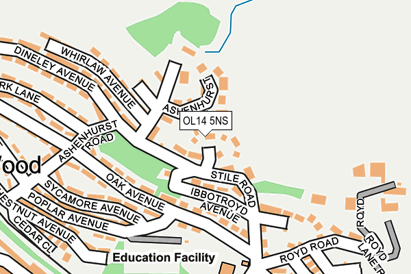 OL14 5NS map - OS OpenMap – Local (Ordnance Survey)