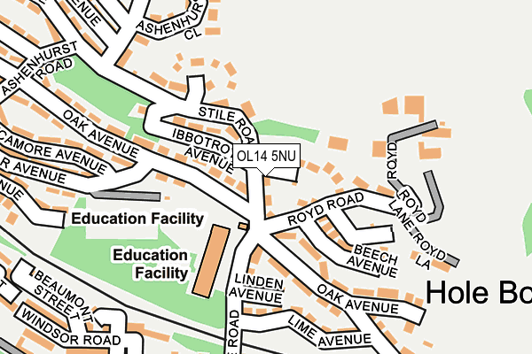 OL14 5NU map - OS OpenMap – Local (Ordnance Survey)