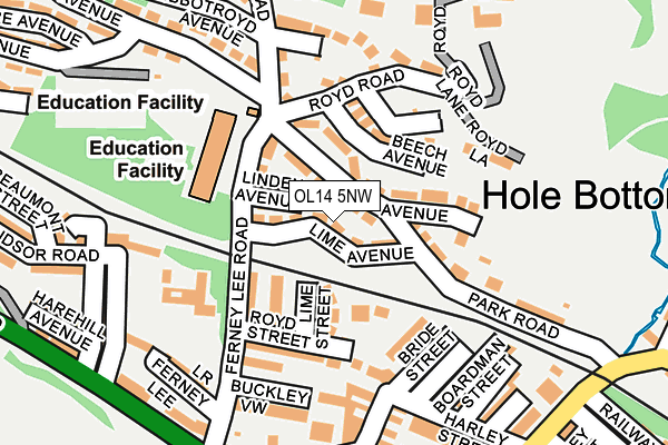 OL14 5NW map - OS OpenMap – Local (Ordnance Survey)
