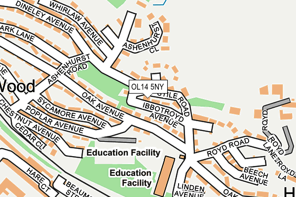 OL14 5NY map - OS OpenMap – Local (Ordnance Survey)