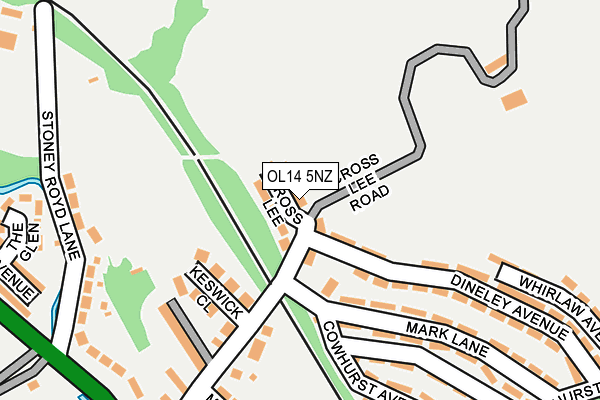 OL14 5NZ map - OS OpenMap – Local (Ordnance Survey)
