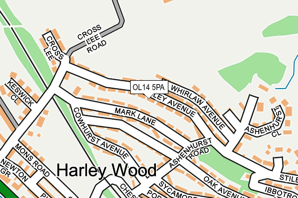 OL14 5PA map - OS OpenMap – Local (Ordnance Survey)