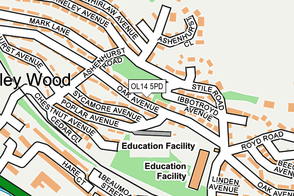 OL14 5PD map - OS OpenMap – Local (Ordnance Survey)