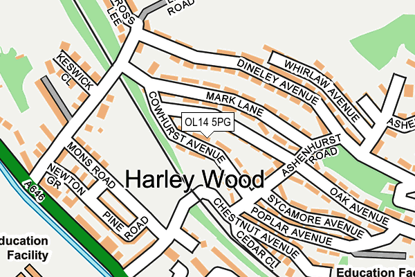 OL14 5PG map - OS OpenMap – Local (Ordnance Survey)