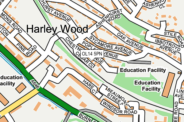 OL14 5PN map - OS OpenMap – Local (Ordnance Survey)