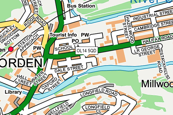 OL14 5QD map - OS OpenMap – Local (Ordnance Survey)