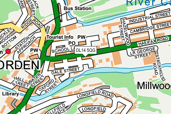 OL14 5QG map - OS OpenMap – Local (Ordnance Survey)