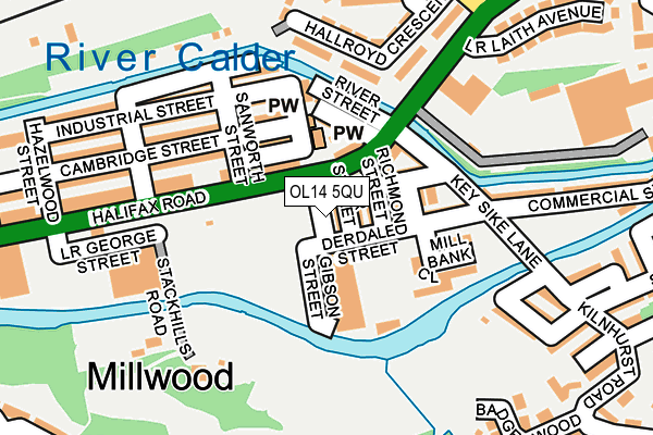 OL14 5QU map - OS OpenMap – Local (Ordnance Survey)