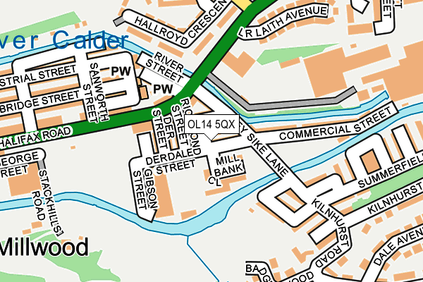 OL14 5QX map - OS OpenMap – Local (Ordnance Survey)