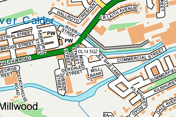 OL14 5QZ map - OS OpenMap – Local (Ordnance Survey)