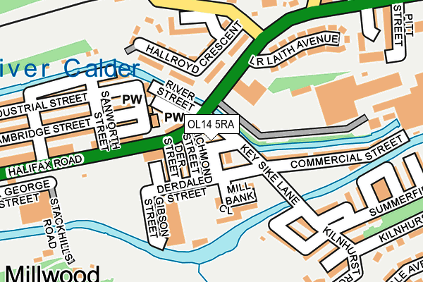 OL14 5RA map - OS OpenMap – Local (Ordnance Survey)