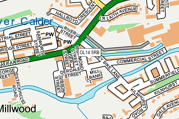 OL14 5RB map - OS OpenMap – Local (Ordnance Survey)