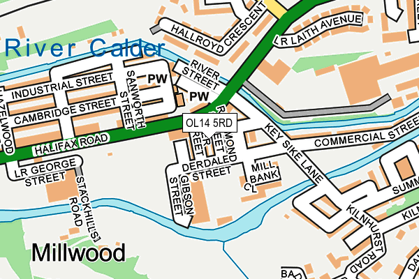 OL14 5RD map - OS OpenMap – Local (Ordnance Survey)