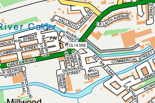 OL14 5RE map - OS OpenMap – Local (Ordnance Survey)