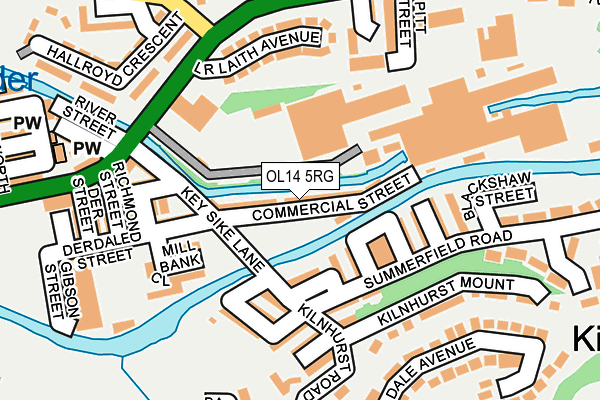 OL14 5RG map - OS OpenMap – Local (Ordnance Survey)