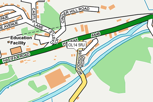 OL14 5RJ map - OS OpenMap – Local (Ordnance Survey)