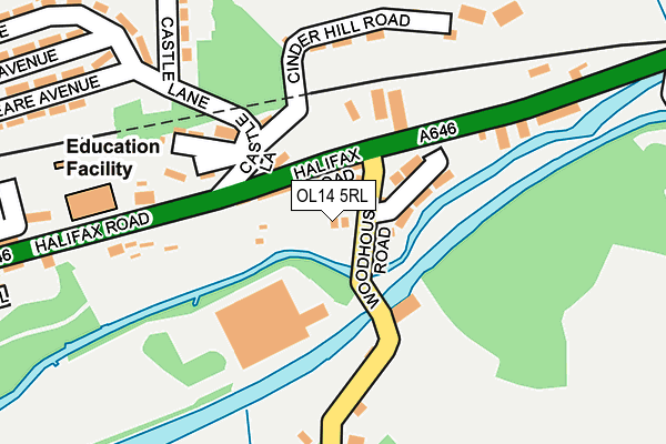 OL14 5RL map - OS OpenMap – Local (Ordnance Survey)