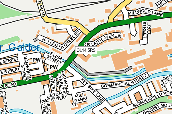 OL14 5RS map - OS OpenMap – Local (Ordnance Survey)