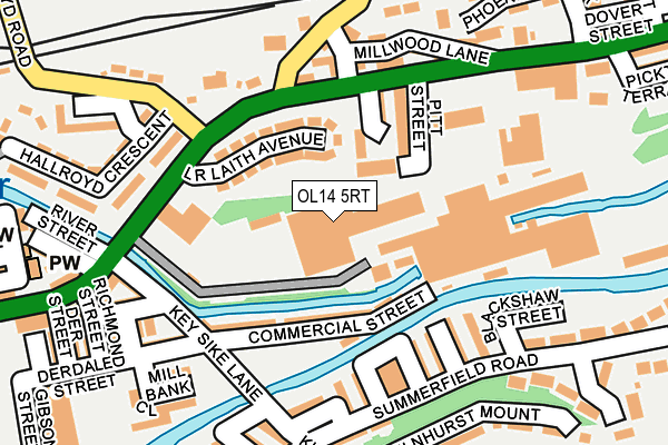 OL14 5RT map - OS OpenMap – Local (Ordnance Survey)