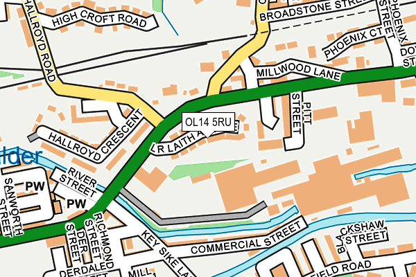 OL14 5RU map - OS OpenMap – Local (Ordnance Survey)