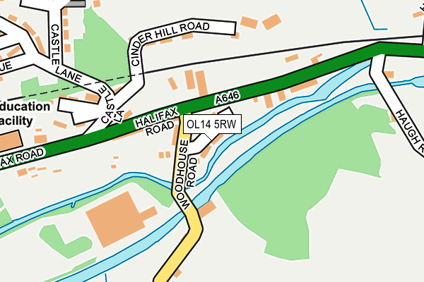 OL14 5RW map - OS OpenMap – Local (Ordnance Survey)